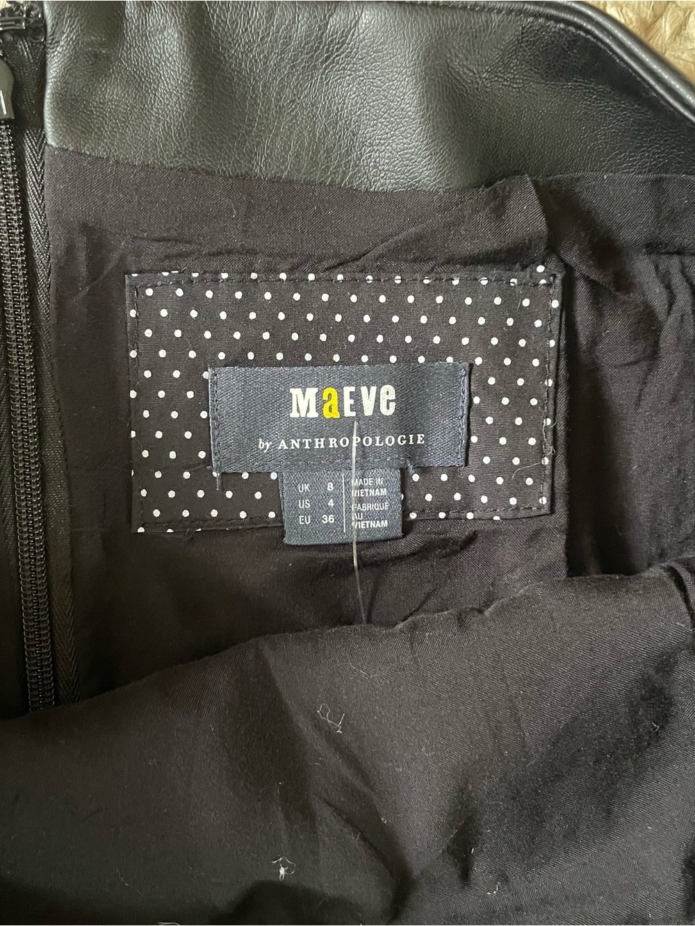 Anthropologie Black Faux Leather Mini Skirt - Picture 3 of 9